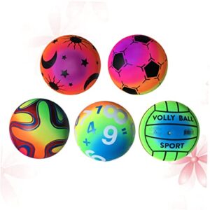 FELTECHELECTR 5 Pcs 22 Beach Toy Water Pool for Kids Bulk Toys for Kids Swimming Pool for Kids Sports Kickball Flap Football Water Inflatable Ball Rainbow Ball Beach Ball Child Gradient Toy Ball