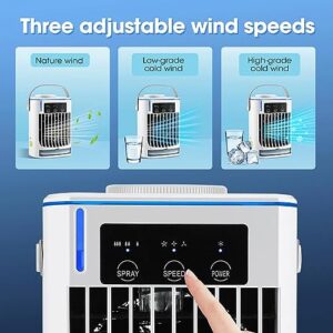 Mini Air Conditioners, 500ml A/C Portable Air Conditioner, Mini Air Cooler Fan 3 powerful speeds, 3 Mist Modes, Portable Ac for Car for Room Car Camping