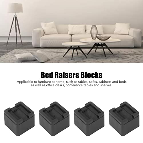 Tissting 4 Sets Sofa Risers Furniture Bed Risers Square Rubber Anti Skid Heavy Duty Adjustable Furniture Risers for Home Washing Machine,Tables, Sofas, Cabinets and Beds