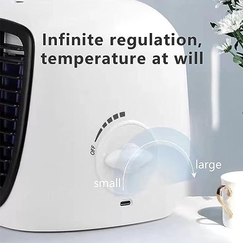 Portable Air Conditioners Fan for Desk, Personal Mini AC Quiet Air Cooler, 6-8 Hours Cool Desktop Cooling Fan, 3 Speeds Small Mobile Misting Fan for Home Office Work Outdoor