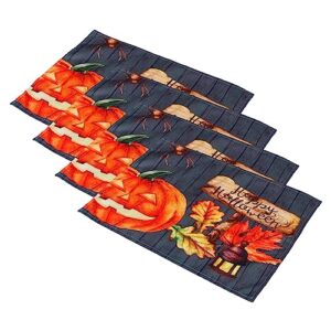 UPKOCH 12 pcs for Home - Nights Cloth Dining Pumpkin Placemat Parties Linen Movie Washable X Décor Place Tablemats Table Room Mat- Gift Supplies Party Scary Tablecloth