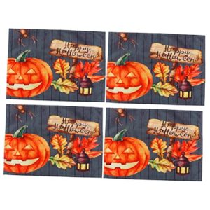 UPKOCH 12 pcs for Home - Nights Cloth Dining Pumpkin Placemat Parties Linen Movie Washable X Décor Place Tablemats Table Room Mat- Gift Supplies Party Scary Tablecloth