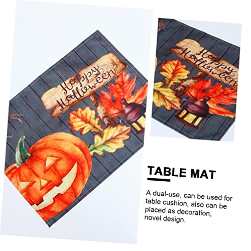 UPKOCH 12 pcs for Home - Nights Cloth Dining Pumpkin Placemat Parties Linen Movie Washable X Décor Place Tablemats Table Room Mat- Gift Supplies Party Scary Tablecloth