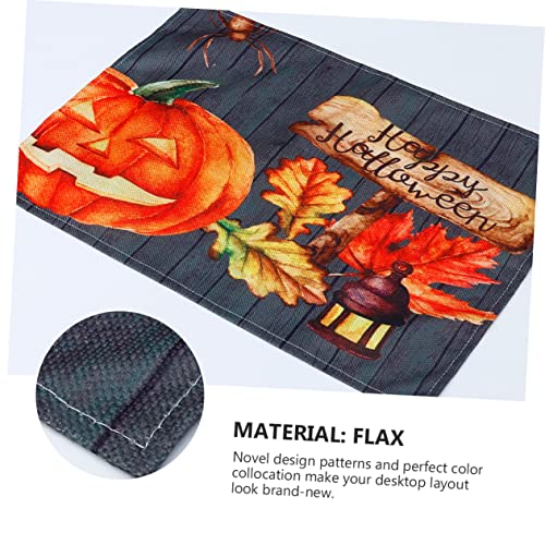 UPKOCH 12 pcs for Home - Nights Cloth Dining Pumpkin Placemat Parties Linen Movie Washable X Décor Place Tablemats Table Room Mat- Gift Supplies Party Scary Tablecloth