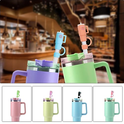 8 Ps Straw Covers Cap for Stanley Cup,Silicone Straw Toppers,Compatible With Stanley 40&30 Oz Tumbler With Handle,10mm Drinking Straw Tip Covers For Stanley Cups Accessories