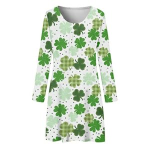 St. Patrick's Day Long T-Shirt for Ladies Ugly St. Patrick's Day Shirts for Women Funny Graphic Print Tops St. Patrick's Day Printed Loose Long Tops Long Sleeve Blouses Casual Pullover