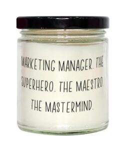 funny marketing manager scent candle, marketing manager. the superhero., present for men women, sarcastic gifts from friends, love, birthday, christmas