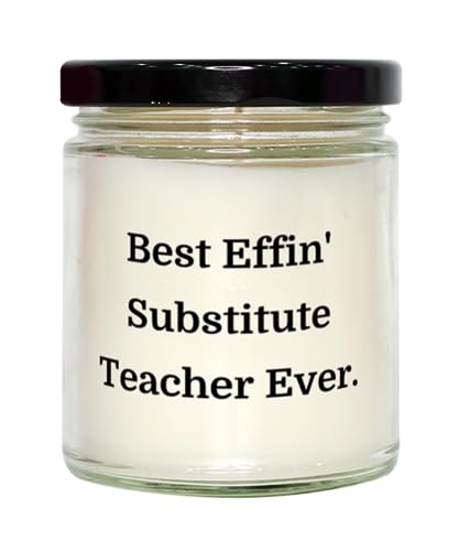 Beautiful Substitute Teacher Gifts, Best Effin' Substitute Teacher, Brilliant Birthday Scent Candle for Friends, from Friends, Teacher Appreciation Gifts, Inexpensive Teacher Gifts, Simple Teacher