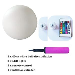 SQWHIIY Glowing LED Ball with 16 Colors Lights Color Changing Lamp Ball with Remote Beach Ball Toys Floating Pool Lights for Teens Adults Family Glow in The Dark Party Supplies (Color : 1set)