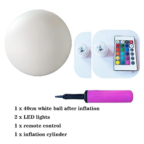 SQWHIIY Glowing LED Ball with 16 Colors Lights Color Changing Lamp Ball with Remote Beach Ball Toys Floating Pool Lights for Teens Adults Family Glow in The Dark Party Supplies (Color : 1set)