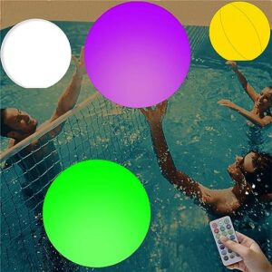 SQWHIIY Glowing LED Ball with 16 Colors Lights Color Changing Lamp Ball with Remote Beach Ball Toys Floating Pool Lights for Teens Adults Family Glow in The Dark Party Supplies (Color : 1set)