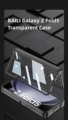 BAILI Galaxy Z Fold5 Transparent Case,HD Clear TPU Cover for Samsung Galaxy Z Fold5,Ultra-Slim Z Fold5 Case Built-in Screen Protector,Crystal Clear Four Corners Protective Cover for Fold5-Clear