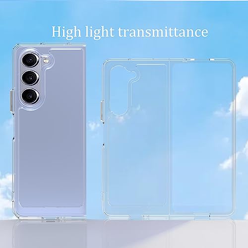 Osophter for Samsung Galaxy Z-Fold-5 Case: Clear Transparent Unisex Anti-Yellow Shockproof Protective Cell Phone Cover（HD-Clear）