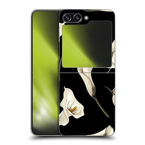 Head Case Designs Officially Licensed Haroulita White Flower Gorgeous Dark Flowers Hard Back Case Compatible with Samsung Galaxy Z Flip5