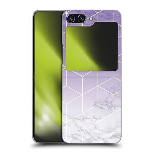 head case designs officially licensed nature magick ultra violet purple cubes metallic geometric cube marble hard back case compatible with samsung galaxy z flip5