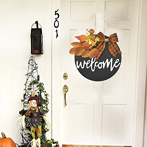 FRAKYEN Halloween Decor Door Sign Halloween Welcome Sign Halloween Welcome Door Hanger Door Decoration Door Wreath Front Door Wreath Decor for Halloween Fall Party Indoor Outdoor Porch Wall Decor