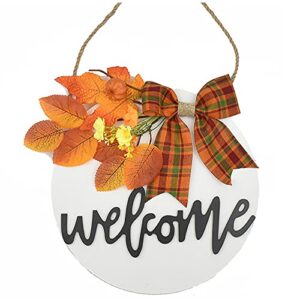 FRAKYEN Halloween Decor Door Sign Halloween Welcome Sign Halloween Welcome Door Hanger Door Decoration Door Wreath Front Door Wreath Decor for Halloween Fall Party Indoor Outdoor Porch Wall Decor