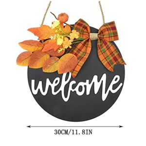 FRAKYEN Halloween Decor Door Sign Halloween Welcome Sign Halloween Welcome Door Hanger Door Decoration Door Wreath Front Door Wreath Decor for Halloween Fall Party Indoor Outdoor Porch Wall Decor