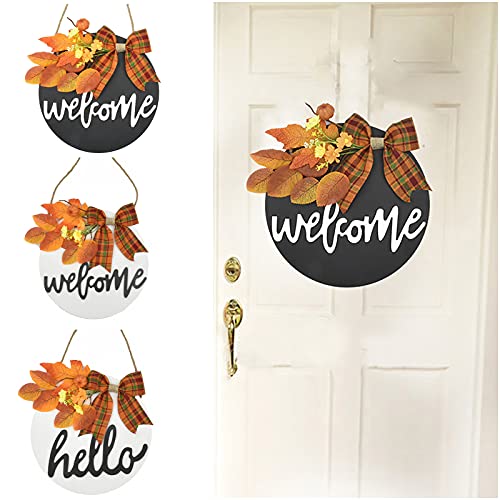 FRAKYEN Halloween Decor Door Sign Halloween Welcome Sign Halloween Welcome Door Hanger Door Decoration Door Wreath Front Door Wreath Decor for Halloween Fall Party Indoor Outdoor Porch Wall Decor