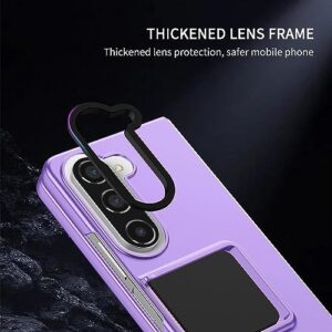 TECHY Case for Samsung Galaxy Z Fold 5, [Adjustable Bracket] Shockproof PC Shell with Lens Protection Galaxy Fold 5 Phone Case, Purple