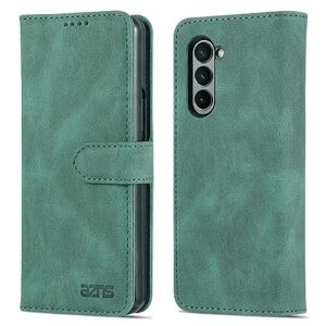 case for samsung galaxy z fold 5,luxury wallet flip premium pu leather card purse shockproof phone cover compatible with galaxy z fold 5(green)