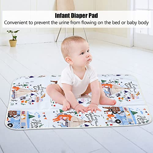 OKOVO Urine Pad,Baby Changing Nappies Pad,Waterproof Baby Cotton Urine Mat,Breathable Newborn Baby Mattress Urine Infant Diaper Pad, Nappy Urine Diaper Cover (Fox and Bird)