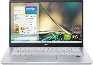acer 2023 newest swift x laptop, 14" fhd display, amd ryzen 7 5825u processor, nvidia rtx 3050 ti, 16gb ram, 1tb ssd, 13 h of use, fingerprint reader, wi-fi 6, backlit kb, thin & light, windows 11