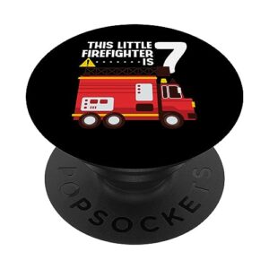 fire truck 7th birthday firefighter fireman 7 year old popsockets swappable popgrip