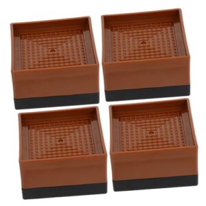 osaladi 4pcs booster pad plastic floor protector washing machine pedestal leg protectors for chairs wood bed lifters table feet covers furniture riser block brown cabinet feet pad sofa