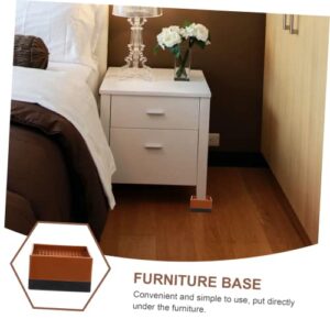 OSALADI 4pcs Booster Pad Plastic Floor Protector Washing Machine Pedestal Leg Protectors for Chairs Wood Bed Lifters Table Feet Covers Furniture Riser Block Brown Cabinet Feet Pad Sofa