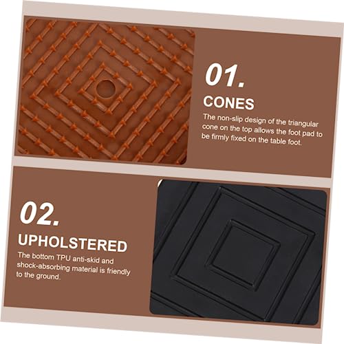 OSALADI 4pcs Booster Pad Plastic Floor Protector Washing Machine Pedestal Leg Protectors for Chairs Wood Bed Lifters Table Feet Covers Furniture Riser Block Brown Cabinet Feet Pad Sofa