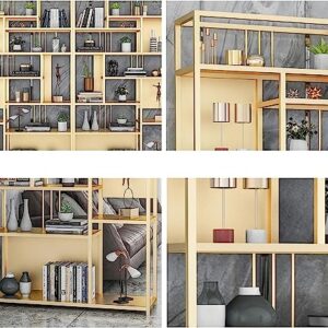 DESONIX Bookshelf Independent Bookshelf Nordic Wrought Iron Bookshelf Shelf Living Room Floor-to-Ceiling Bookcase Multi-Layer Creative Shelf Bookcase Floor Standing Bookcase