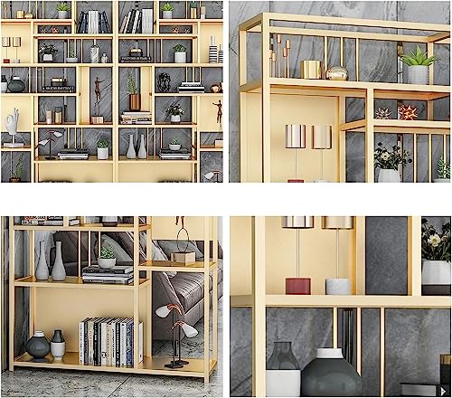 DESONIX Bookshelf Independent Bookshelf Nordic Wrought Iron Bookshelf Shelf Living Room Floor-to-Ceiling Bookcase Multi-Layer Creative Shelf Bookcase Floor Standing Bookcase