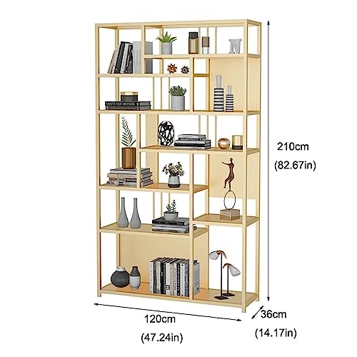 DESONIX Bookshelf Independent Bookshelf Nordic Wrought Iron Bookshelf Shelf Living Room Floor-to-Ceiling Bookcase Multi-Layer Creative Shelf Bookcase Floor Standing Bookcase