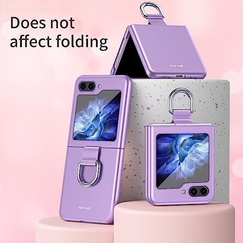 YJZSKRXFAK Case for Samsung Galaxy Z Flip5 5G 2023, Ultra Thin Slim Fit Smooth Cover Protective Case with Ring Holder Cover Case for Galaxy Z Flip 5-Royal Blue