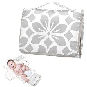 Geometric Floral Portable Diaper Changing Pad Waterproof Travel Baby Changing Pad Foldable Diaper Pad Changing Mat for Baby