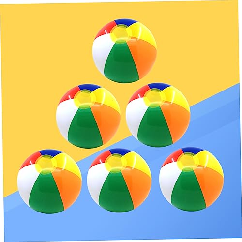 ibasenice 6 Pcs Summer Toys for Kids Inflatable Toy Water Pool for Kids Water Balls Beach Inflatables Beach Ball Inflatable Beach Ball Inflatable Ball Rainbow Ball Kids Ball Water Child