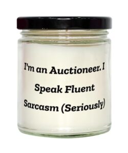 i'm an auctioneer. i speak fluent sarcasm (seriously) scent candle, auctioneer, surprise gifts for auctioneer from coworkers, auctioneerpresentgift