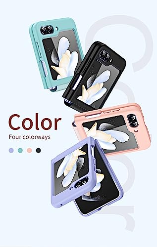 YJZSKRXFAK Case for Samsung Galaxy Z Flip5 5G 2023, Slim Fit Protective Cover with Stretchable Soft Hinge Protection Case for Galaxy Z Flip 5-Light Green