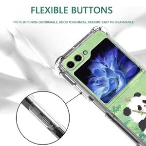 Yotta for Samsung Galaxy Z Flip 5 Case Cute Panda Phone Cover Ultra-Thin Fit Shockproof TPU Bumper Protection Cases Slim Anti-Scratch Folding Soft Protective Covers(Color:A)