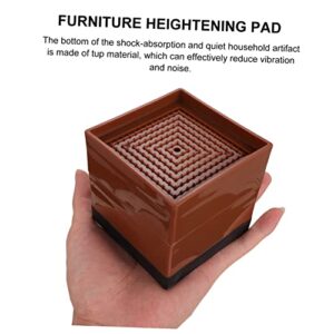 DOITOOL 3pcs Bed Foot Booster Refrigerator Accessories Adjustable Base Desk Riser Heavy Duty Furniture Lifter Coaster Furniture Couch Risers Plastic Brown Table Height Lifter Table Leg Pad