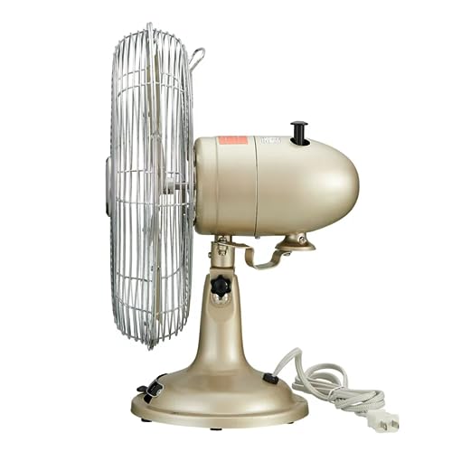 RUTIFY Vintage 12" Oscillation Table Fan - Brushed Nickel: 3-Speed & Tilted-Head Design for Retro Coolness!