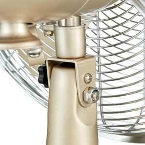 RUTIFY Vintage 12" Oscillation Table Fan - Brushed Nickel: 3-Speed & Tilted-Head Design for Retro Coolness!