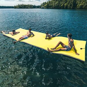 oversized floating water mat, 3 layer 9'/12'/18' lily pad for lake, ocean, beach, river, pool, lily mat floating matt for water recreation and relaxing