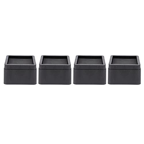 Syrisora 4PCS Durable Stackable Bed Risers Black Square 2 Furniture Legs Floor Feet Protectors