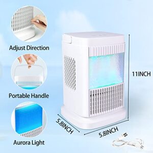 JOYENERGY Portable Air Conditioner Fan, Innovative Semiconductor Refrigeration, Personal Air Cooler Fan with 4 Wind Speeds, Desk Cooling Fan for Home, Travel and Office