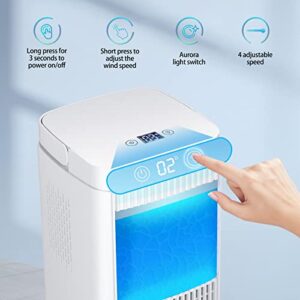 JOYENERGY Portable Air Conditioner Fan, Innovative Semiconductor Refrigeration, Personal Air Cooler Fan with 4 Wind Speeds, Desk Cooling Fan for Home, Travel and Office