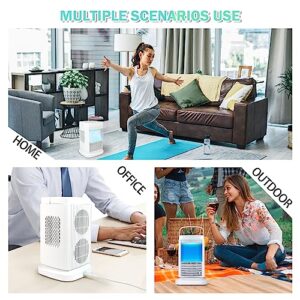 JOYENERGY Portable Air Conditioner Fan, Innovative Semiconductor Refrigeration, Personal Air Cooler Fan with 4 Wind Speeds, Desk Cooling Fan for Home, Travel and Office