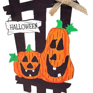 Erhigher Halloween Hanging Ghost Decoration, Black Cat Fence Door Sign Durable Fade-Resistant Ghost Festival Pumpkin Party Decoration Fine Workmanship Halloween Theme Party Decor Black & Yellow