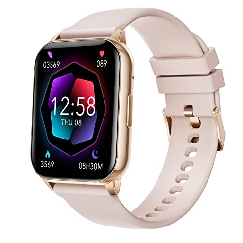 AcclaFit Smart Watch (Answer/Make Call), 1.96" Full Screen Fitness Tracker with 112+ Sport Modes, Smartwatch with Heart Rate Blood Oxygen and Sleep Monitor, 5ATM Waterproof Watch for Android iOS